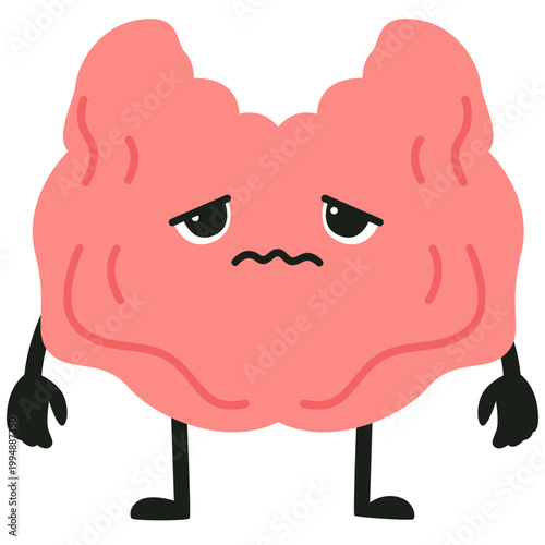 Cute Thyroid Goiter Illustration for Enlarged Gland Condition, Neck Swelling Concept, Medical Education, Vector Isolated