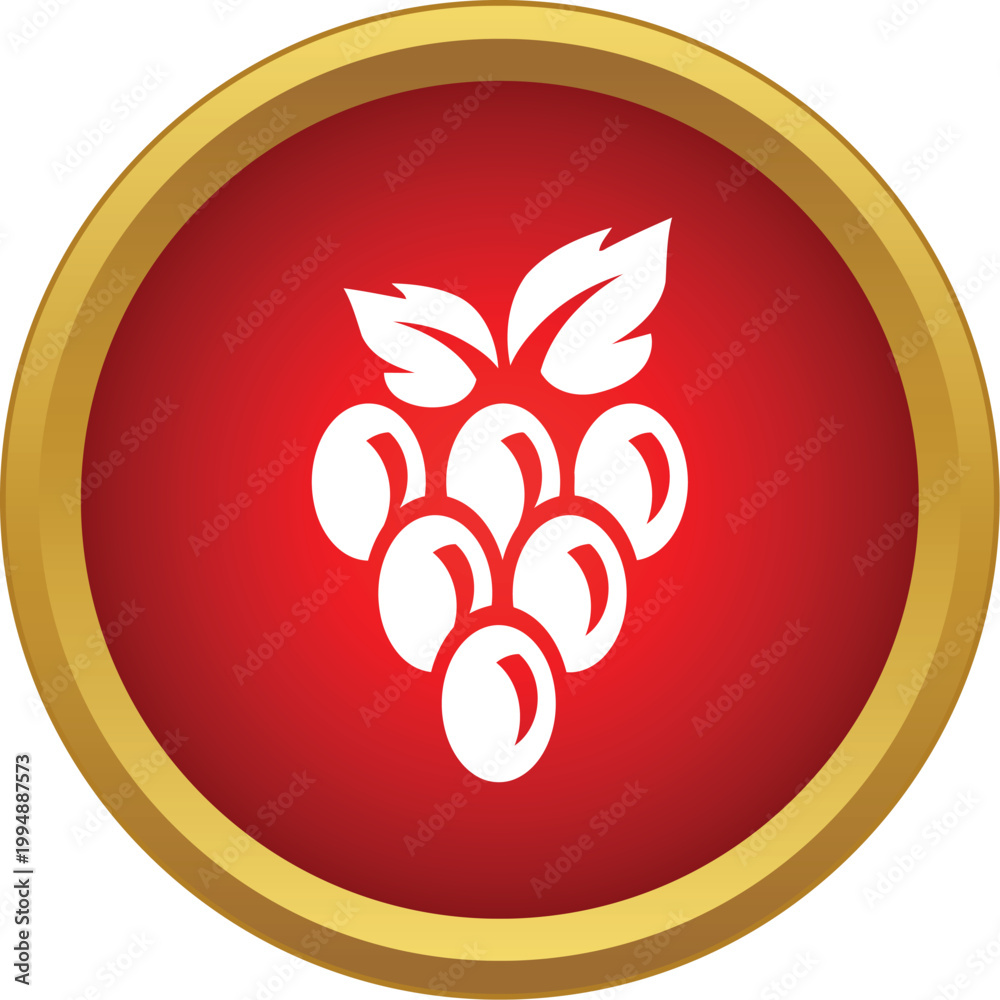 Obraz premium Grapes icon representing fruit, wine, and harvest themes