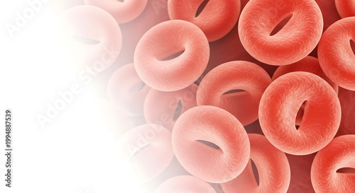 A detailed illustration of red blood cells in a medical context