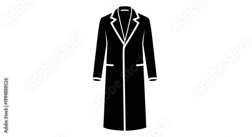 Elegant silhouette of long coat in classic black design