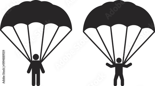 Parachutist Icons illustration vector