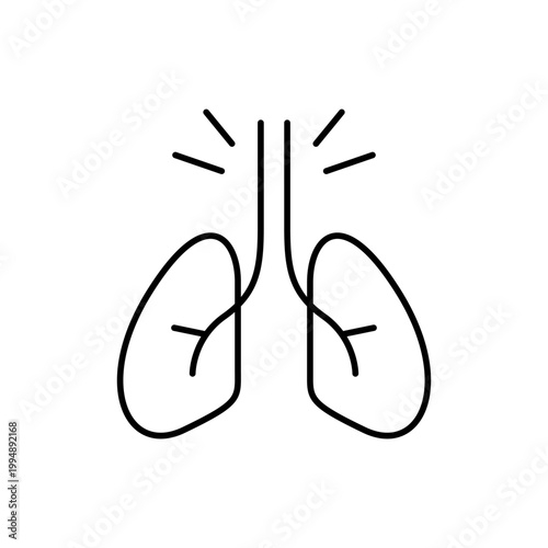 Deep Breathing Lungs Icon