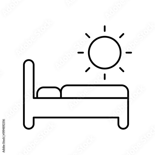 Oversleep Bed Sun Icon