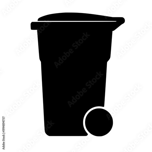 Garbage bin clean design black icon on gray background 