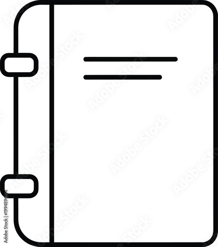Classic notebook with two metal rings for binding