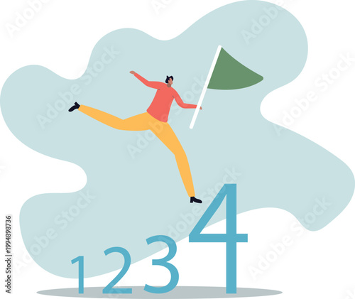 Step by step guide to success, business manual, instruction or guideline, process or improvement ladder,human life and situation.