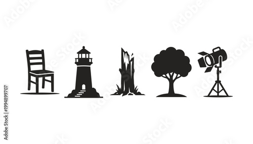 Object icons vector graphic set with transparent background for design and illustration.