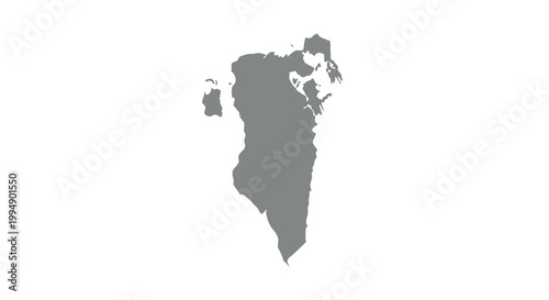 A grayscale silhouette depicts the geographic outline of greenland a large island nation high quality professional detailed modern