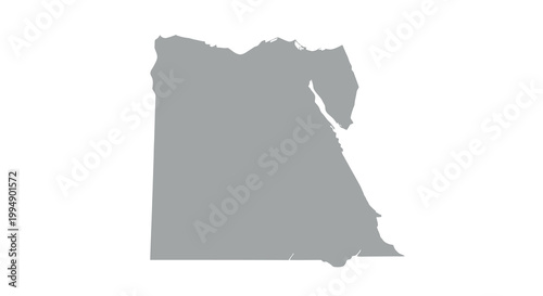 A grayscale silhouette depicting the geographical shape of egypt highlighting its borders and landmass high quality professional detailed