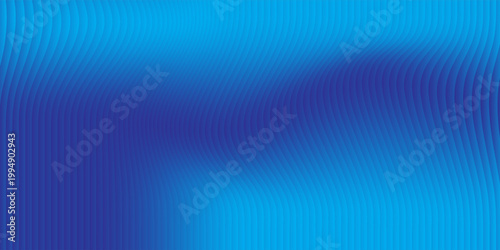 Dark blue gradient abstract background, shiny liquid with striped effect. Wavy striped glass refraction.