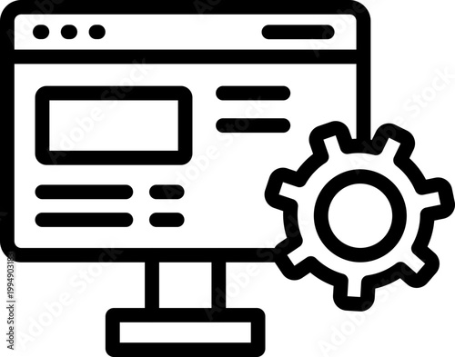 Content Management Line Icon, Content Management Icon, CMS Icon