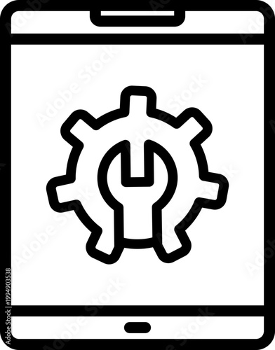 Mobile Configuration Line Icon, Mobile Configuration Icon, Mobile Settings Icon
