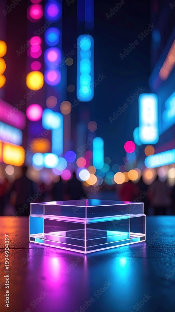 Fototapeta premium Neon city stage