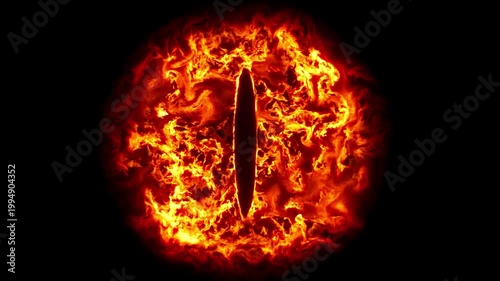 Fiery Magic Eye, seamless loop.