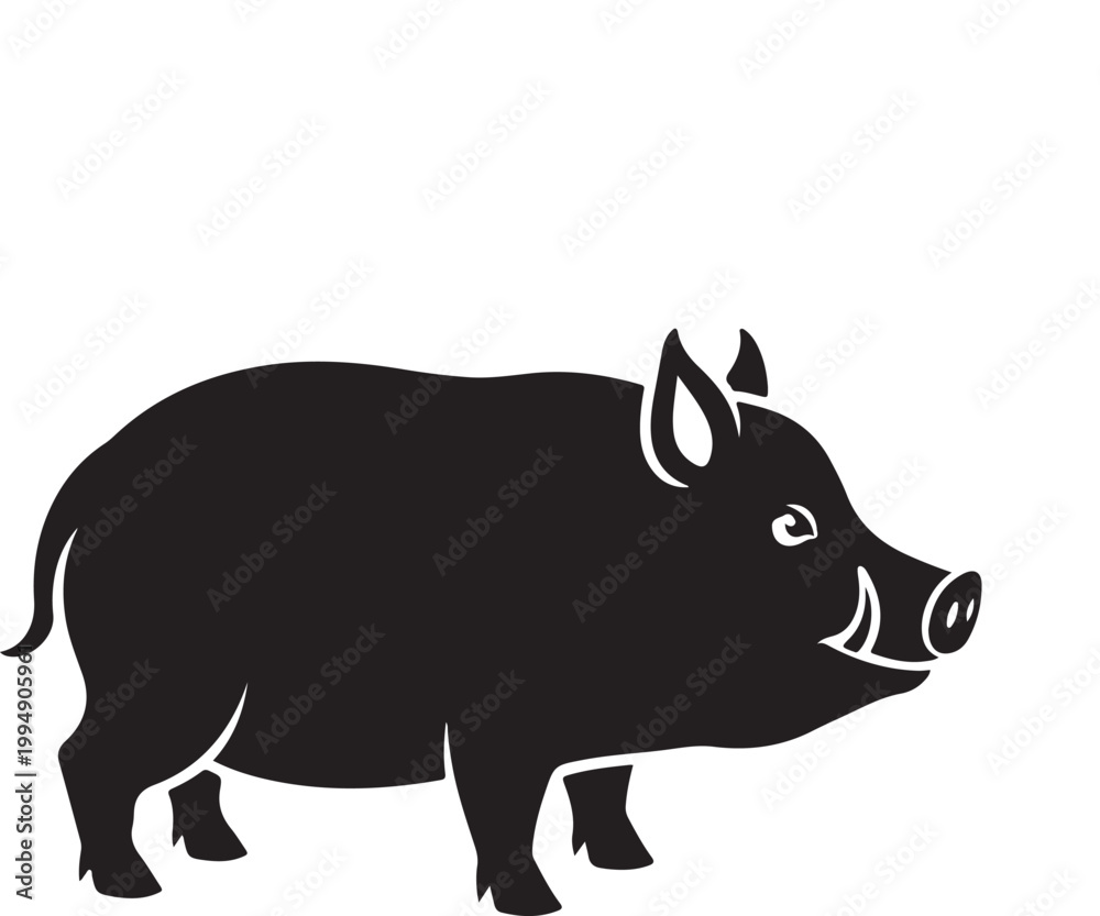 Obraz premium vector illustration of a pig