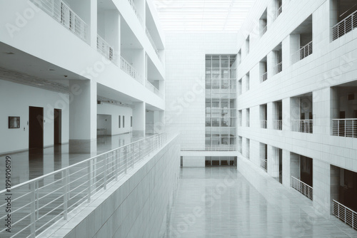 librarian standing confidently among towering shelves filled with books on clean neutral background