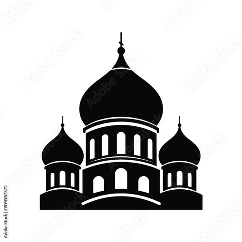 Orthodox Church Silhouette Vector Icon