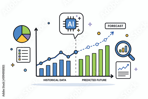 Ai predicting business growth from historical data with future forecast