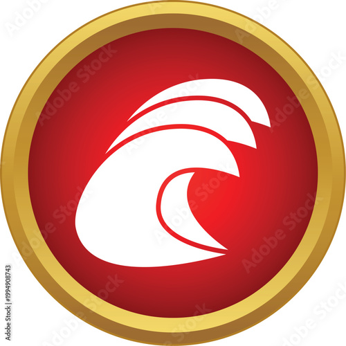 Ocean wave symbol representing water and surfing