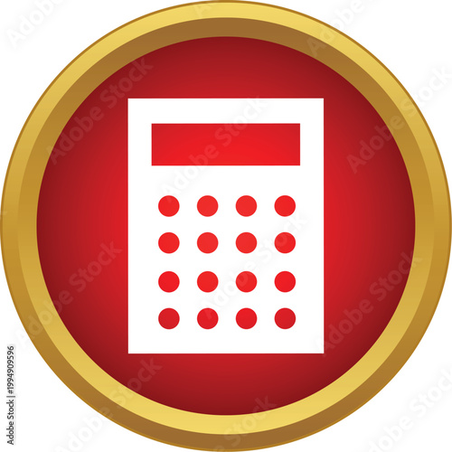 Calculator button icon showing accounting and finance calculation