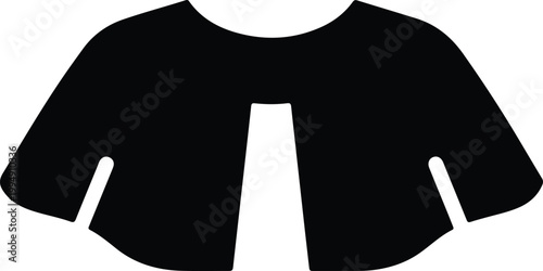 Silhouette of a cape draped elegantly over shoulders vector design
