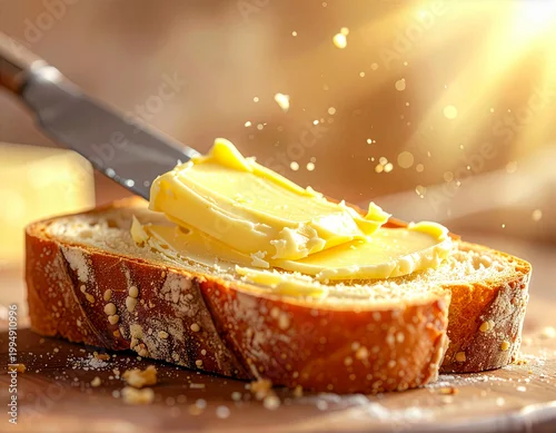 Panel kuchenny z motywem Smarowanie pieczywa masłem