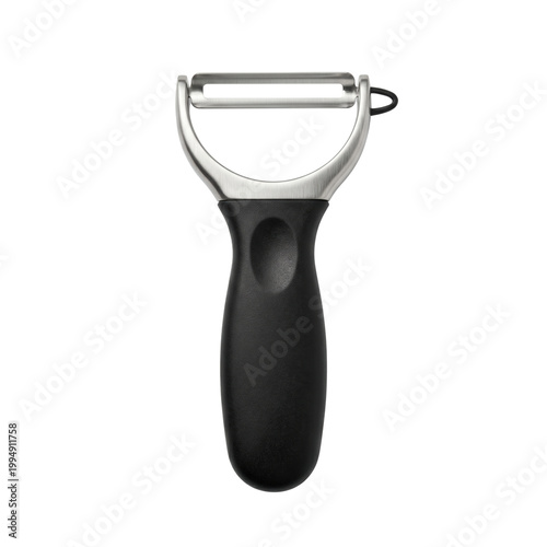 Obraz na plátně Stainless steel Y-shaped vegetable peeler with black handle