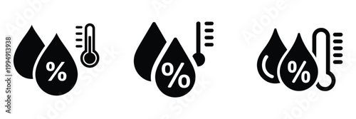 3D oil drops with percentage and thermometer icons showing financial growth and energy costs