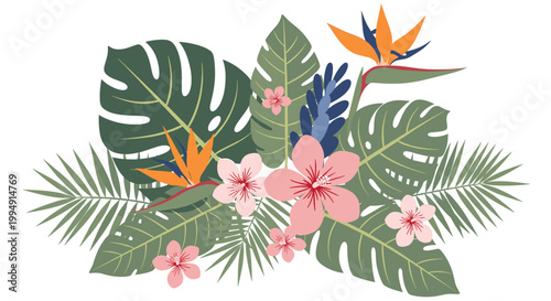 A stylish and modern palm leaf illustration evokes a sense of tranquility and growth, ideal for website design, social media, or adding a tropical tou