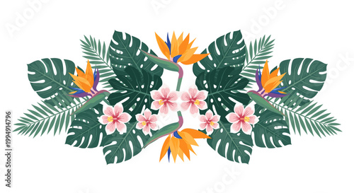 A calming tropical palm leaf design, perfect for adding a touch of nature and serenity to website backgrounds or marketing materials. Evokes growth an