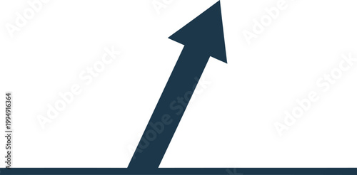 Upward Arrow from Baseline Business Growth Starting Point Progress Direction Concept Minimal Vector