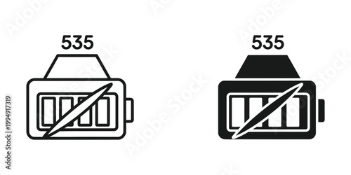 Comparison of empty and filled printer toner cartridges labeled 535