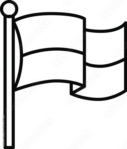 National flag outline style icon