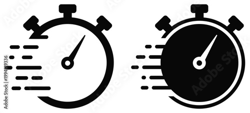 Stopwatch timer countdown vector icon, time measurement symbol for sports training and business deadline management