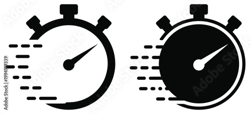 Stopwatch timer countdown vector icon, time measurement symbol for sports training and business deadline management
