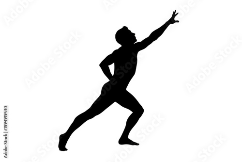 Reaching Beyond: A silhouette of a man stretches his arm upwards, embodying aspiration, determination, and boundless possibilities. A timeless depiction of reaching for goals and overcoming obstacles.