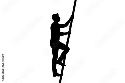 Ascending to Greatness: A silhouette of an individual fearlessly scaling a ladder towards the apex of opportunity, set against the backdrop of ambition.