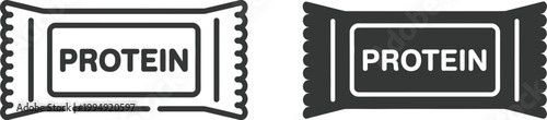 Foto Protein bar icon symbol, simple flat design for web or mobile app, vector illustration representing nutrition, fitness snack, and healthy food concepts for digital interfaces