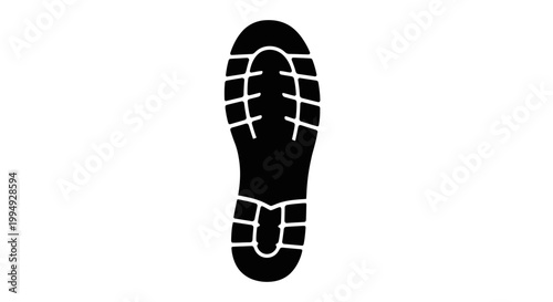 Black shoe sole print a detailed footwear impression silhouette