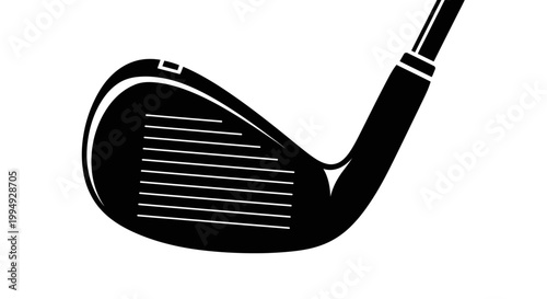 Black golf club head illustration with sleek design a striking silhouette