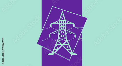 Electricity transmission tower graphic design.