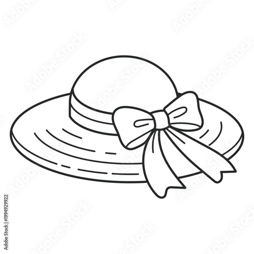 Women hat with a tie