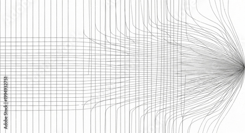 Abstract sound wave pattern with lines and dots.