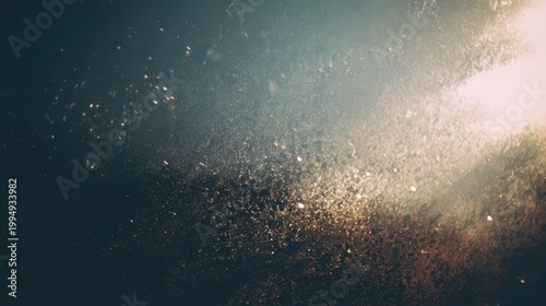 An artistic illustration showcasing a mesmerizing play of light and particles against a dark background, creating an ethereal effect.