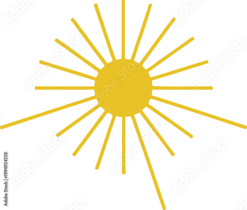 Stylized sunburst a vibrant yellow and orange radial design