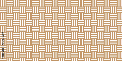 Abstract brown square overlap ornament textile fabric transparent maze and line mosaic tile texture retro ornament vector background