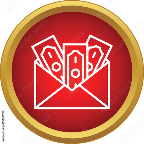 Envelope filled with cash bills symbolizing payment, bribery, or financial reward