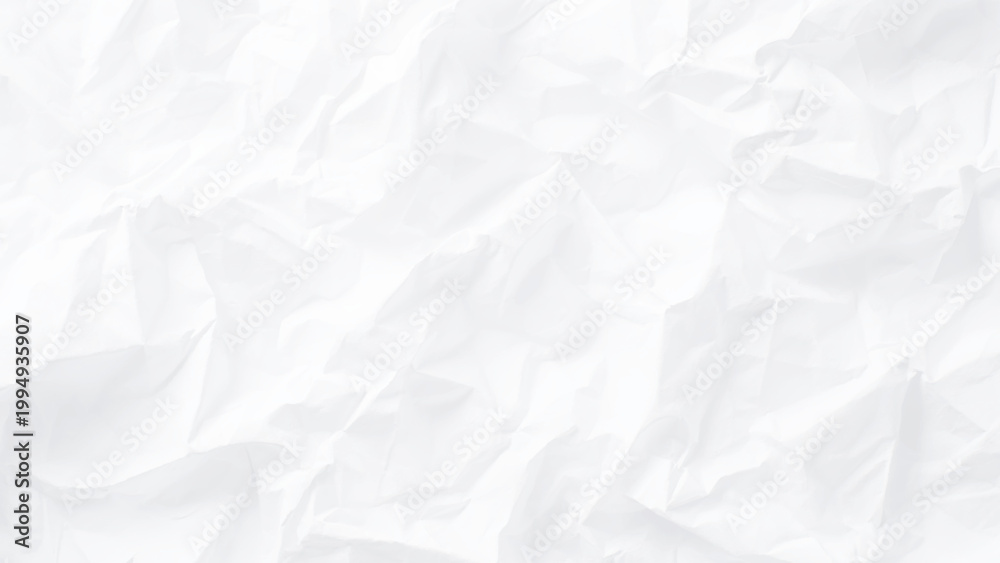 Fototapeta premium Crumpled white paper texture background with creases and folds