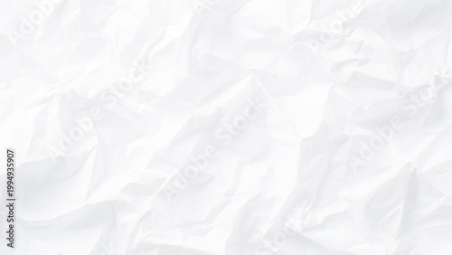 Crumpled white paper texture background with creases and folds