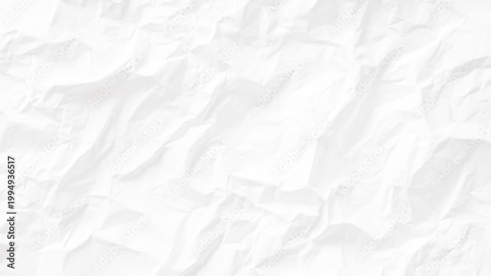 Fototapeta premium White crumpled paper texture background with creases and folds